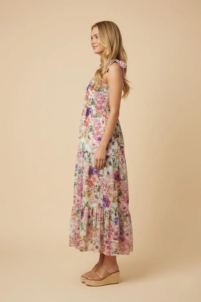 Womens Soft Floral Tie Shoulder Tank Dress sold by Hayden product image thumbnail 2