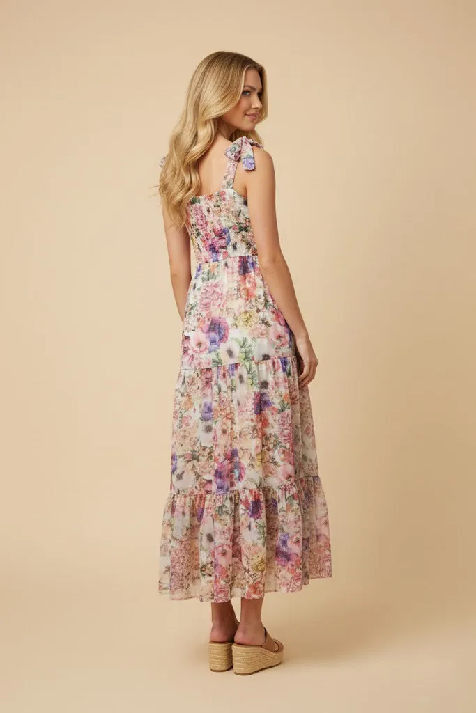 Womens Soft Floral Tie Shoulder Tank Dress sold by Hayden product image thumbnail 3