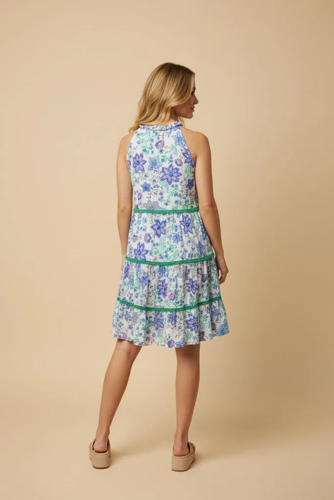 Womens Floral Print Contrast Lace Halter Dress sold by Hayden product image thumbnail 3