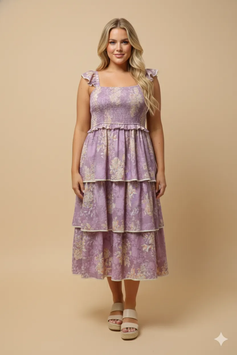 Womens Textured Abstract Print Smocked Tank Dress sold by Hayden product image thumbnail 2