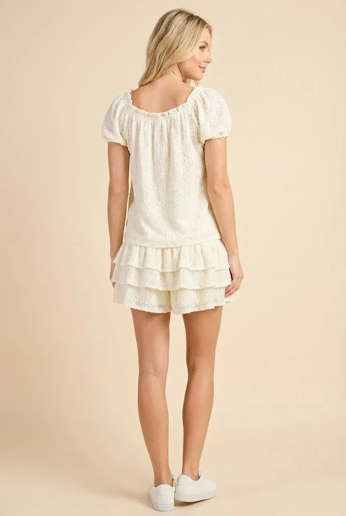 Womens Floral Lace Tie Detail Square Neck Top sold by Hayden product image thumbnail 4