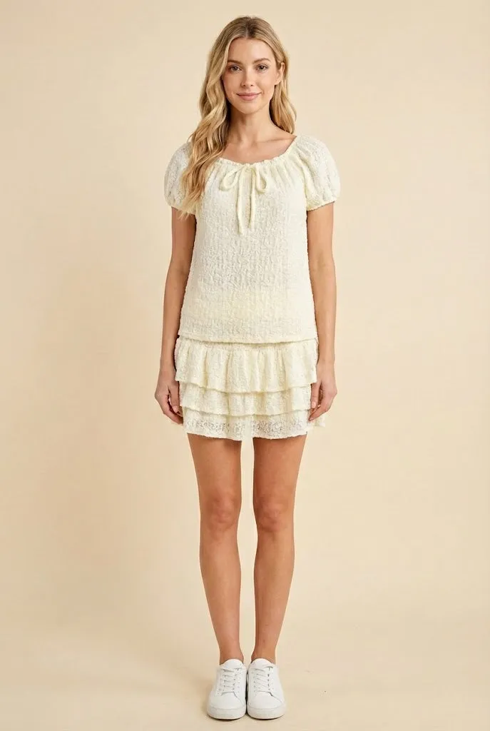 Womens Floral Lace Tie Detail Square Neck Top sold by Hayden product image thumbnail 2