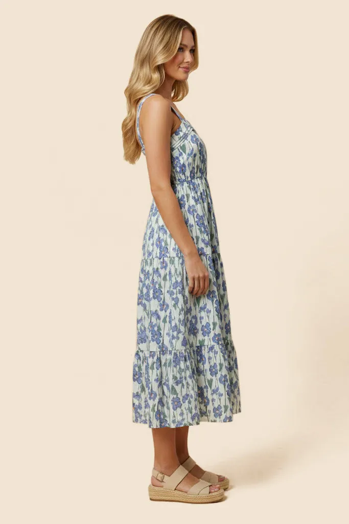 Womens Floral Print Pleat Detail Sleeveless Poplin Dress sold by Hayden product image thumbnail 3