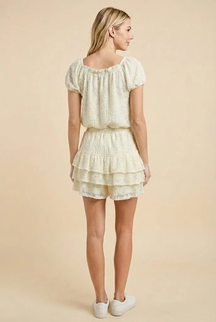 Womens Lace Tiered Smocked Waist Shorts sold by Hayden product image thumbnail 4