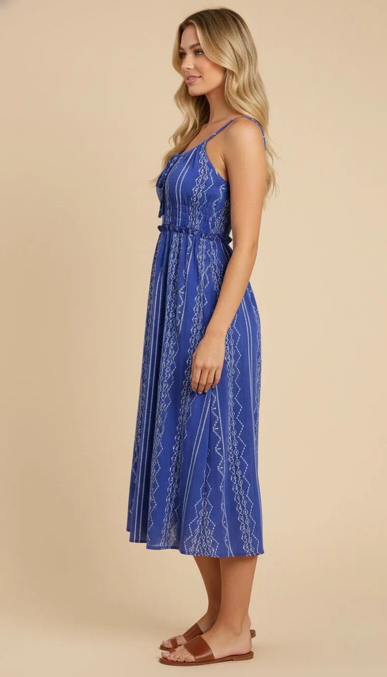 Womens Embroidered Pattern Tie Detail Tank Dress sold by Hayden product image thumbnail 2