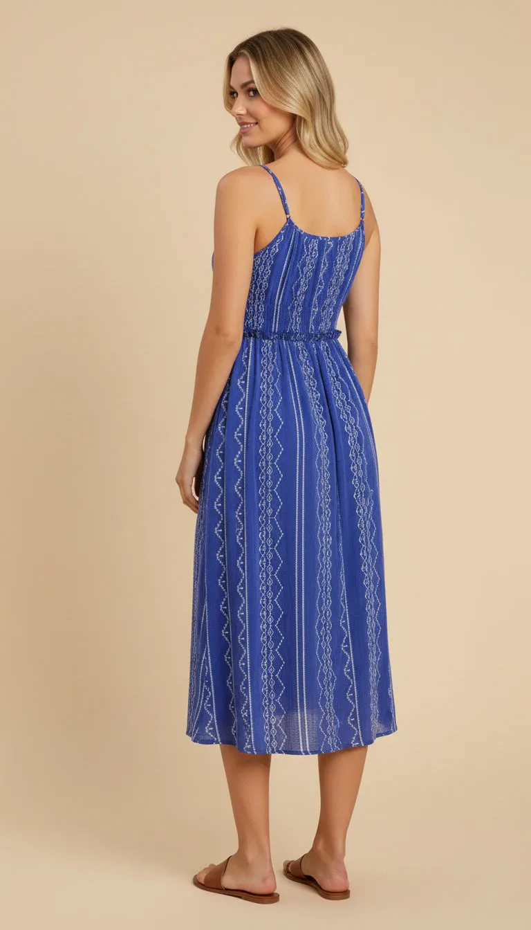 Womens Embroidered Pattern Tie Detail Tank Dress sold by Hayden product image thumbnail 4