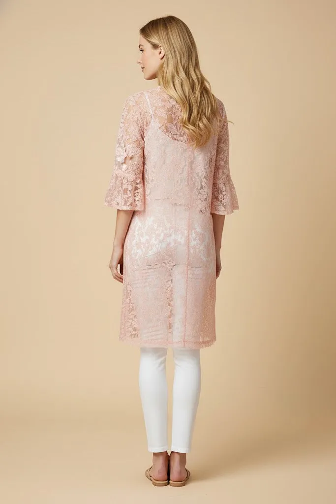 Womens Bell Sleeve Floral Lace Long Length Kimono sold by Hayden product image thumbnail 3