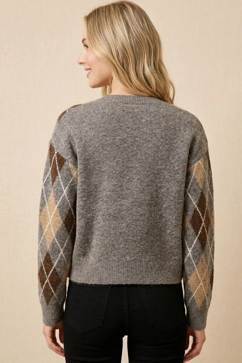 Womens Argyle Print Buttoned Sweater Cardigan sold by Hayden product image thumbnail 3