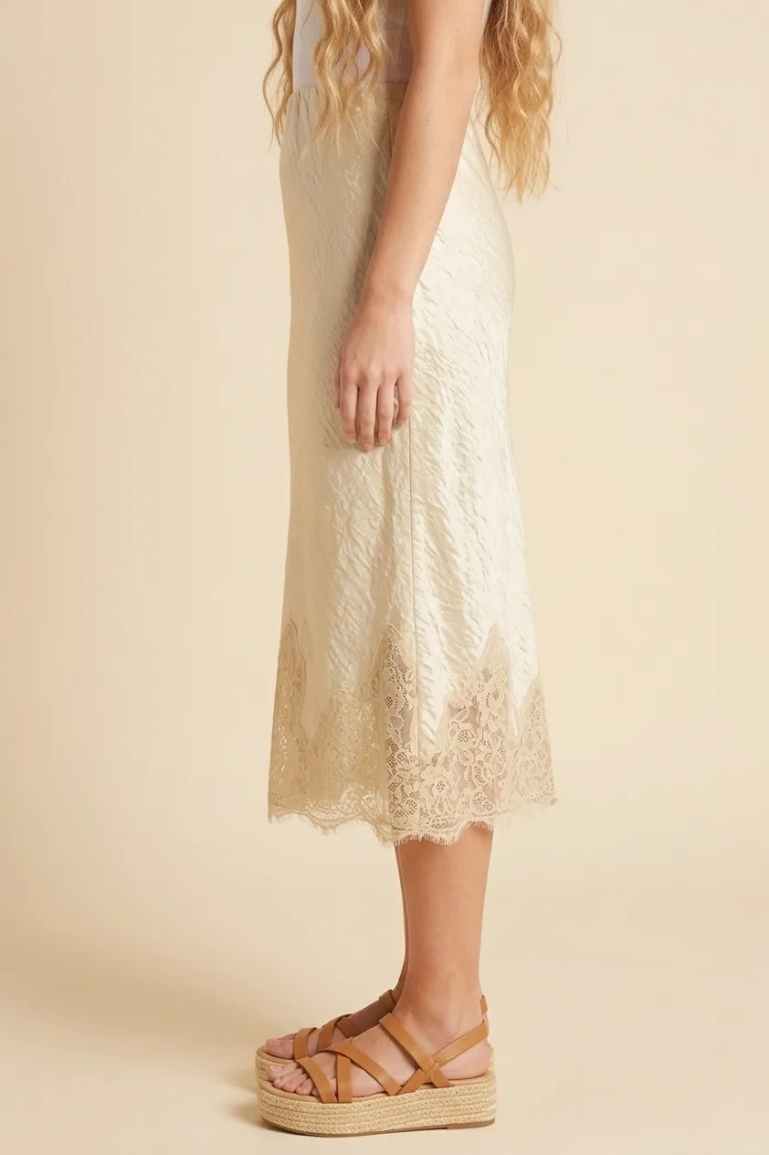 Womens Crinkle Textured Lace Trimmed Skirt sold by Hayden product image thumbnail 2