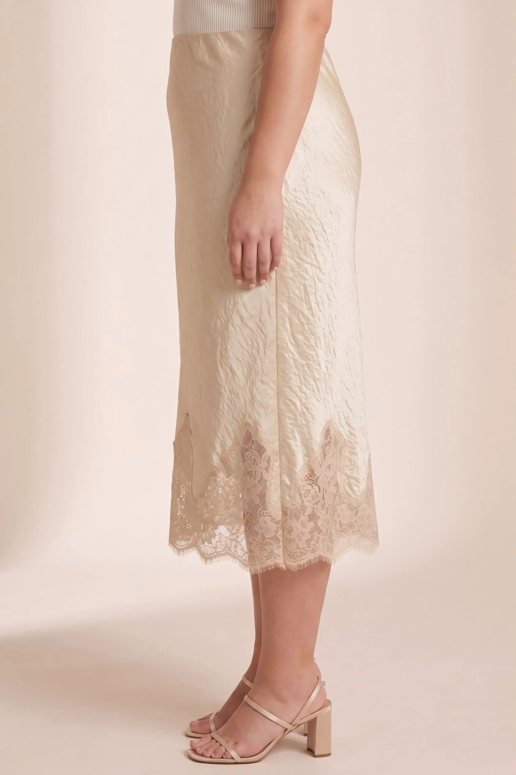 Womens Crinkle Textured Lace Trimmed Skirt sold by Hayden product image thumbnail 5