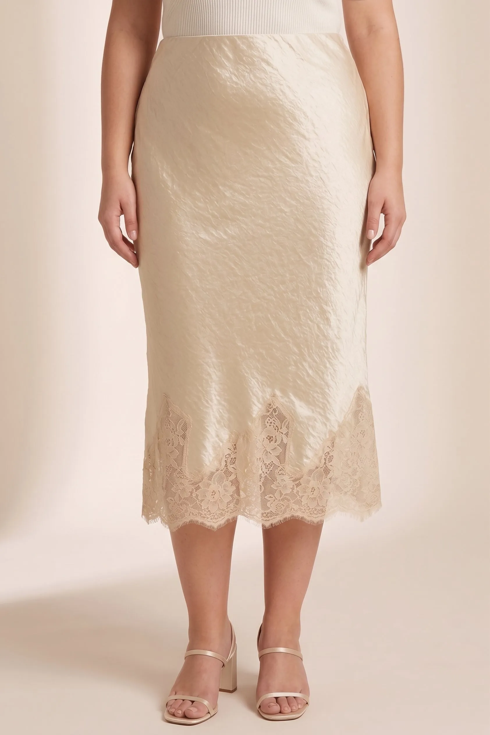 Womens Crinkle Textured Lace Trimmed Skirt sold by Hayden product image thumbnail 4