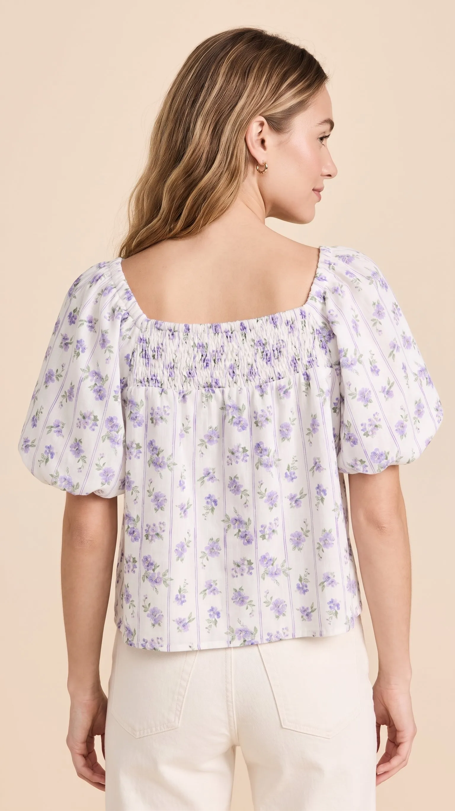 Womens Ditsy Floral Bow Detail Smocked Top sold by Hayden product image thumbnail 3