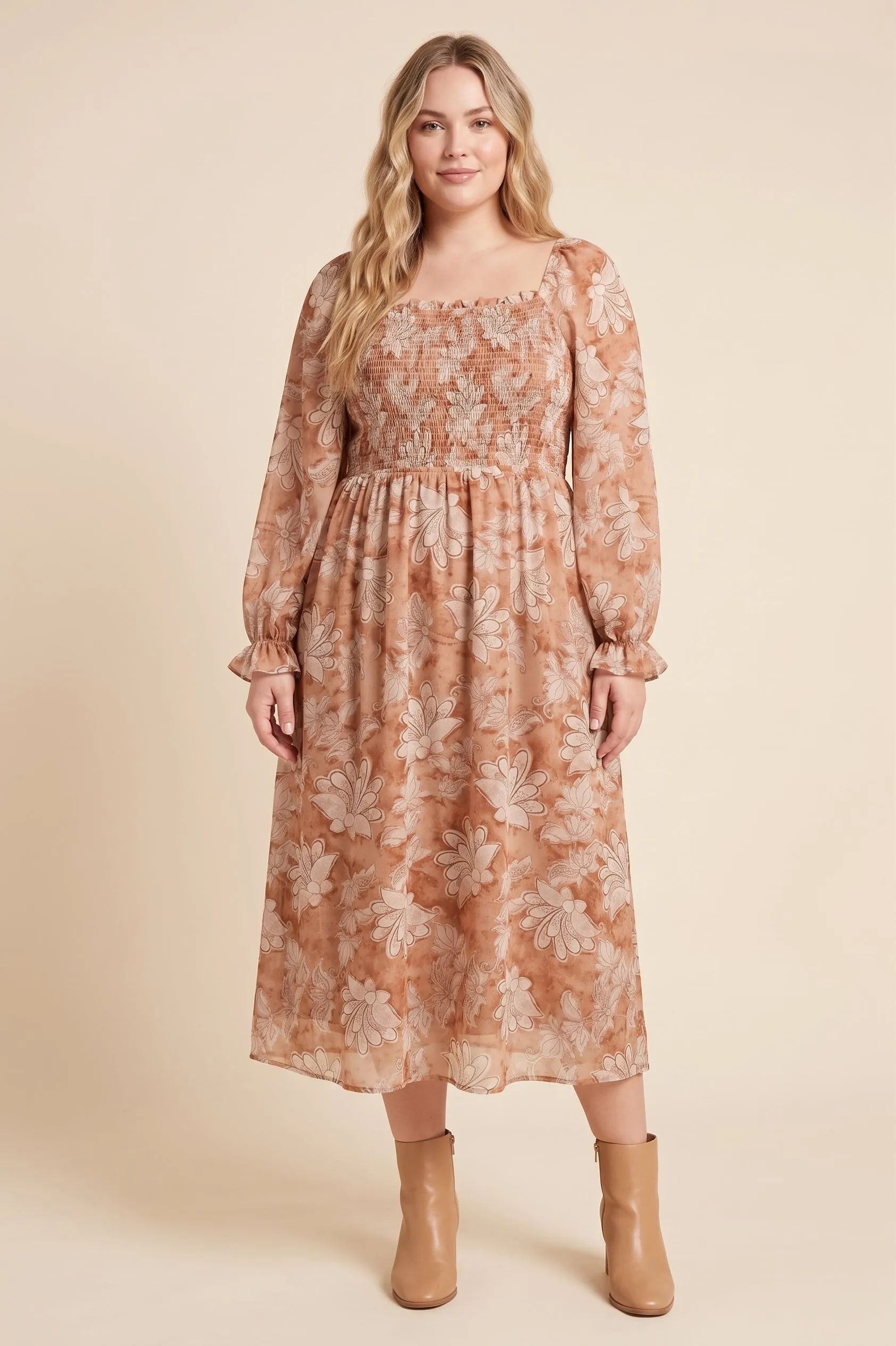 Womens Smock Detailed Ruffled Floral Dress sold by Hayden product image thumbnail 4