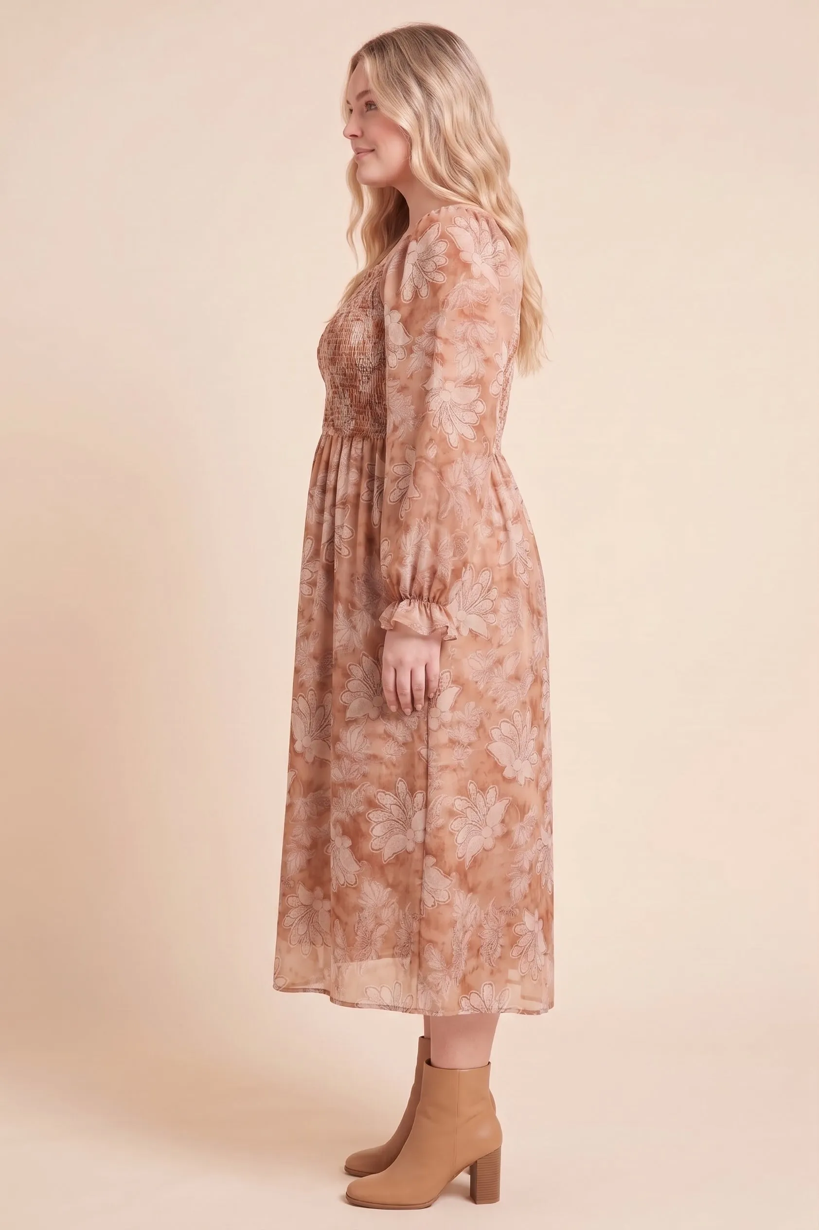 Womens Smock Detailed Ruffled Floral Dress sold by Hayden product image thumbnail 5