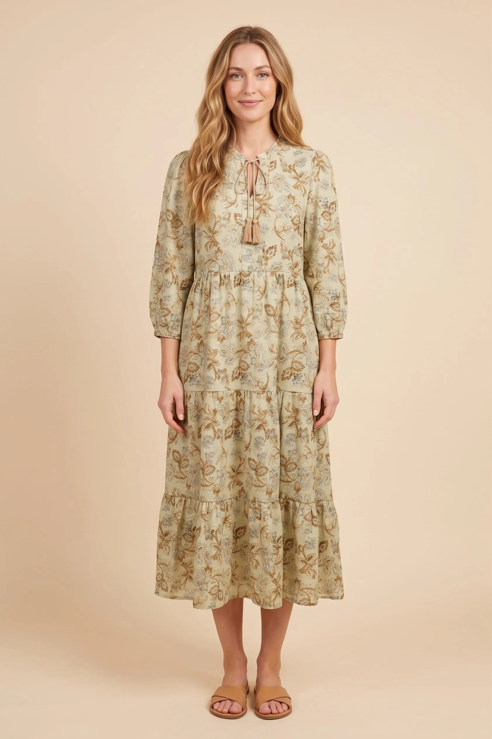 Womens Floral Paisley Print Tie Detail Dress sold by Hayden