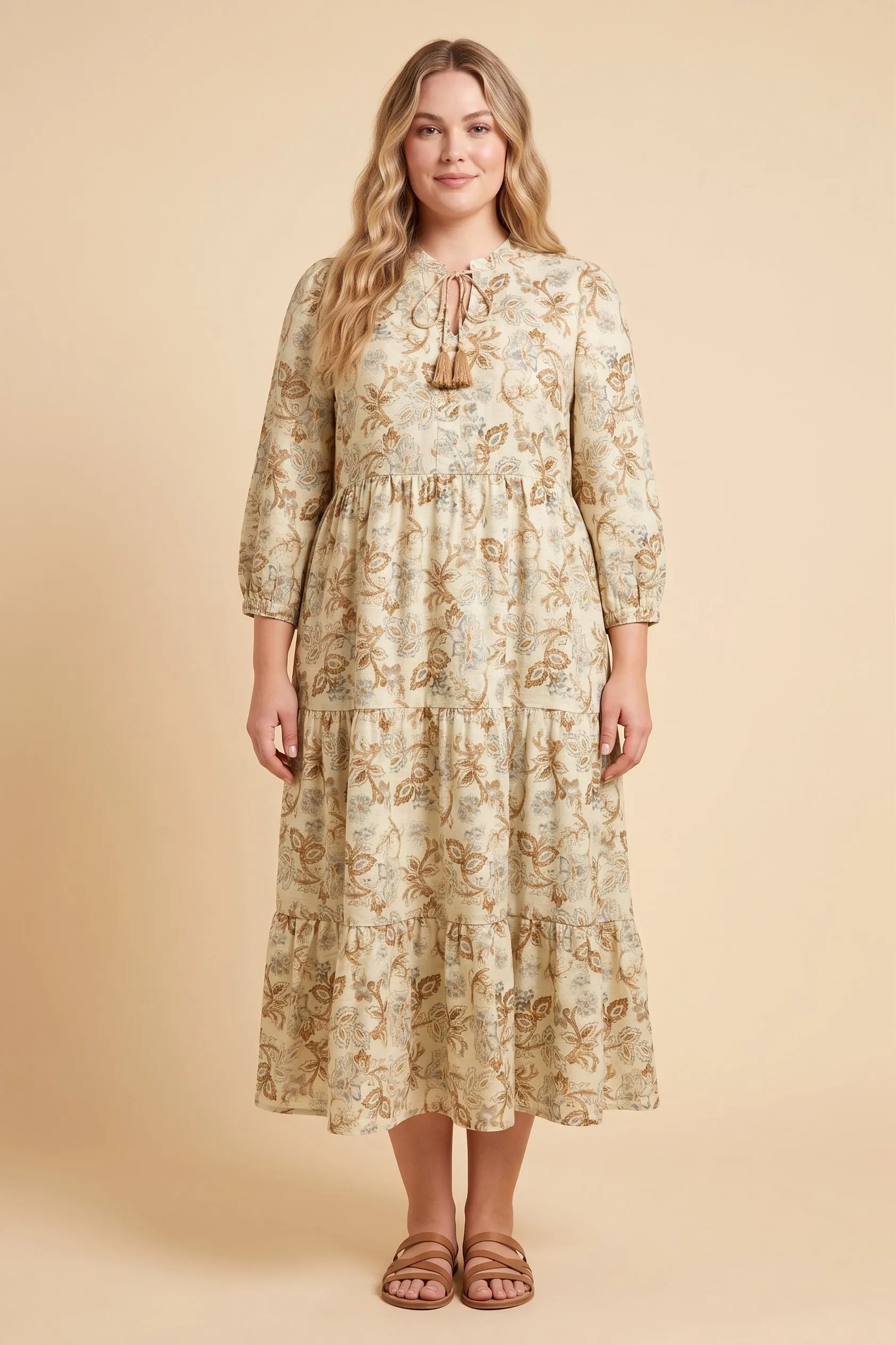 Womens Floral Paisley Print Tie Detail Dress sold by Hayden product image thumbnail 4
