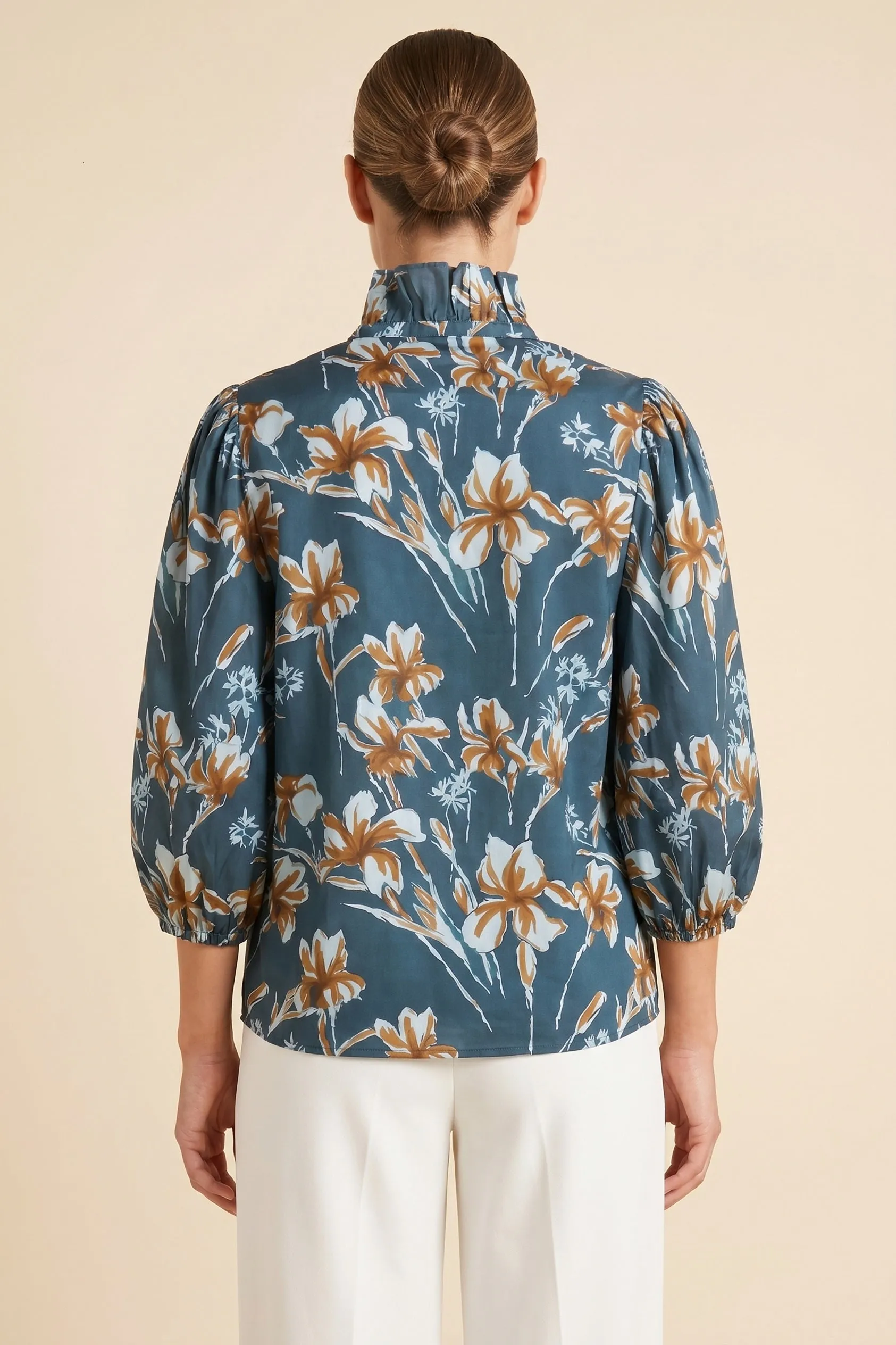 Womens Floral Print High Ruffled Neck Top sold by Hayden product image thumbnail 3