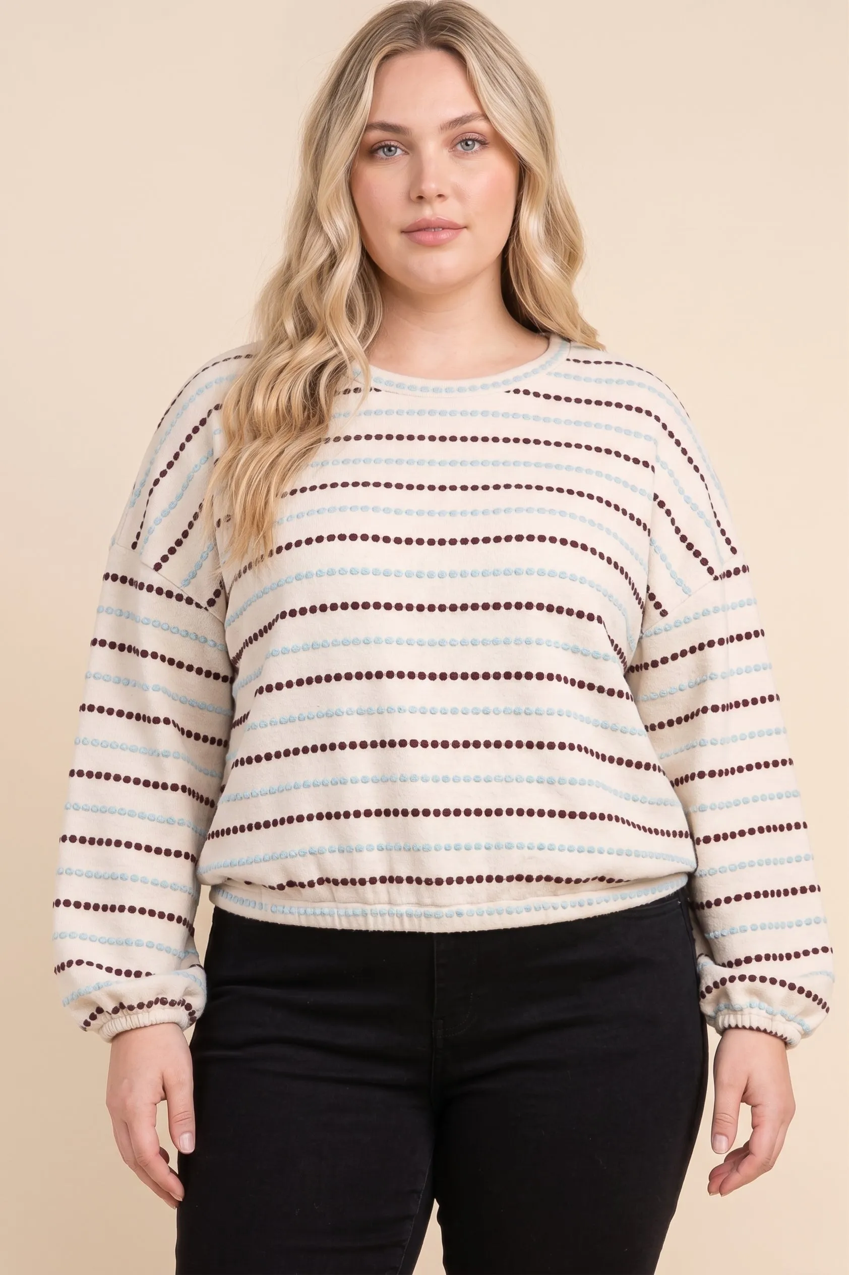 Womens Textured Stitch Detail Long Sleeve Knit Top sold by Hayden product image thumbnail 4