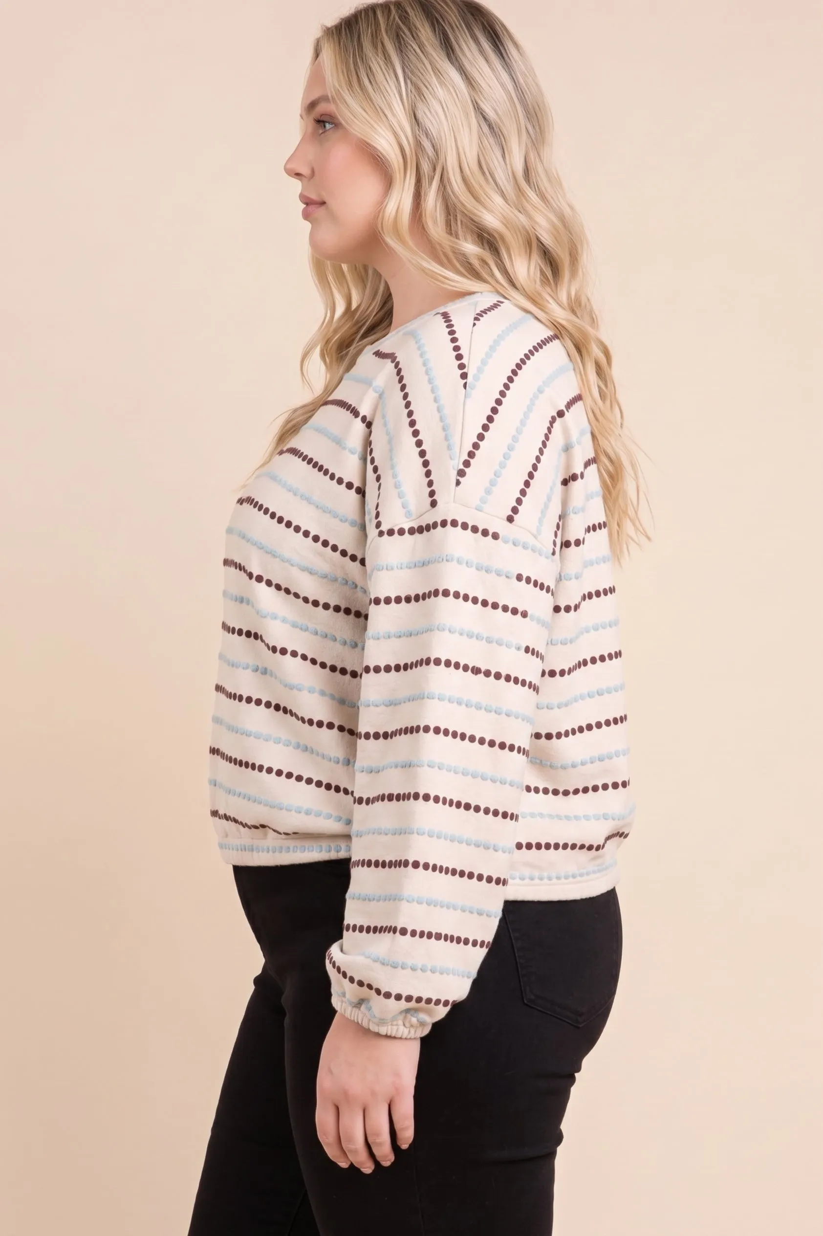Womens Textured Stitch Detail Long Sleeve Knit Top sold by Hayden product image thumbnail 5