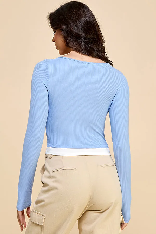 LAYERS WITH BOW DETAIL LONG SLEEVE TOP sold by Heart & Hips product image thumbnail 3