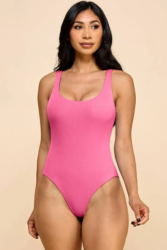 DOUBLE SCOOP NECK 2X2 RIB DOUBLE LAYER TANK BODYSUIT sold by Heart & Hips