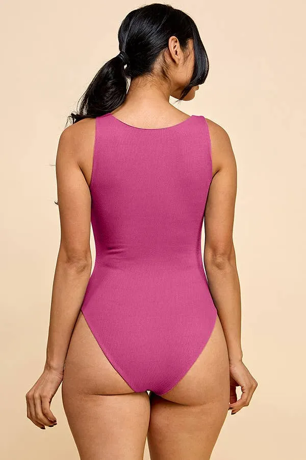 Square Neck 2x2 Rib Double Layered Bodysuit sold by Heart & Hips product image thumbnail 3