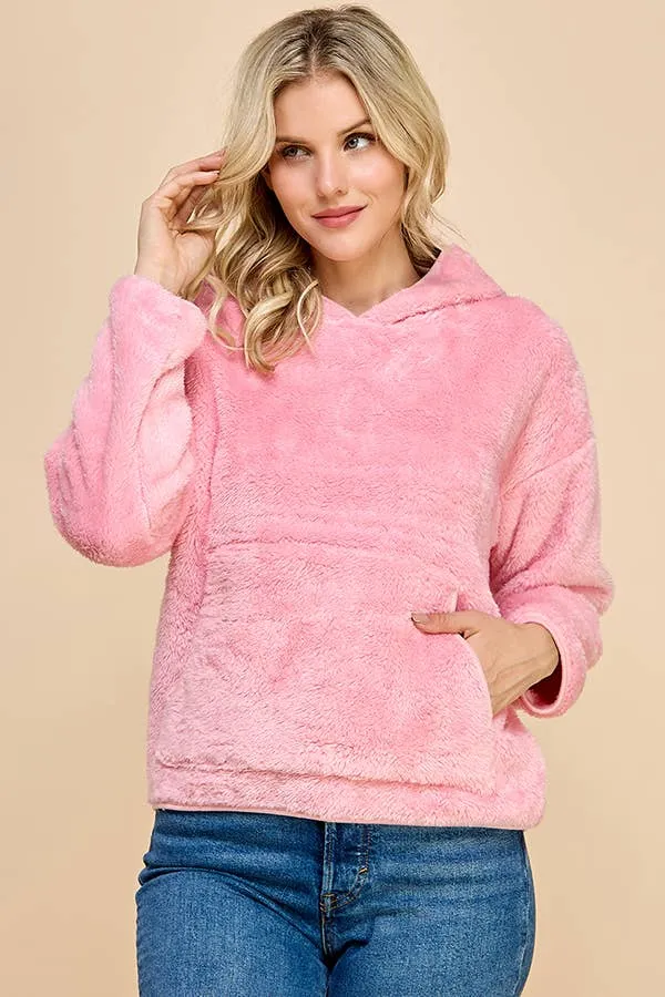 Front Pockets Sherpa Hoodie sold by Heart & Hips product image thumbnail 3