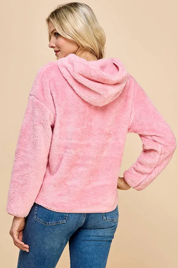 Front Pockets Sherpa Hoodie sold by Heart & Hips product image thumbnail 2
