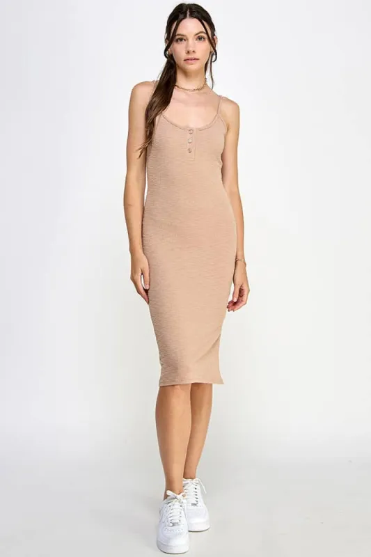 HENLEY DETAIL MIDI DRESS sold by Heart & Hips