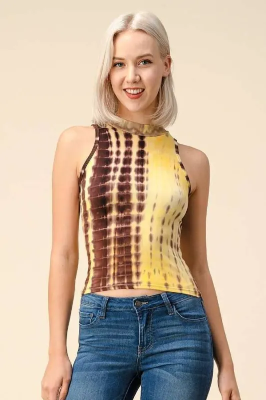 Mock neck Tie Dye Tank Top sold by Heart & Hips