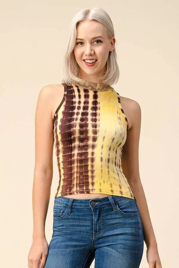 Mock neck Tie Dye Tank Top sold by Heart & Hips