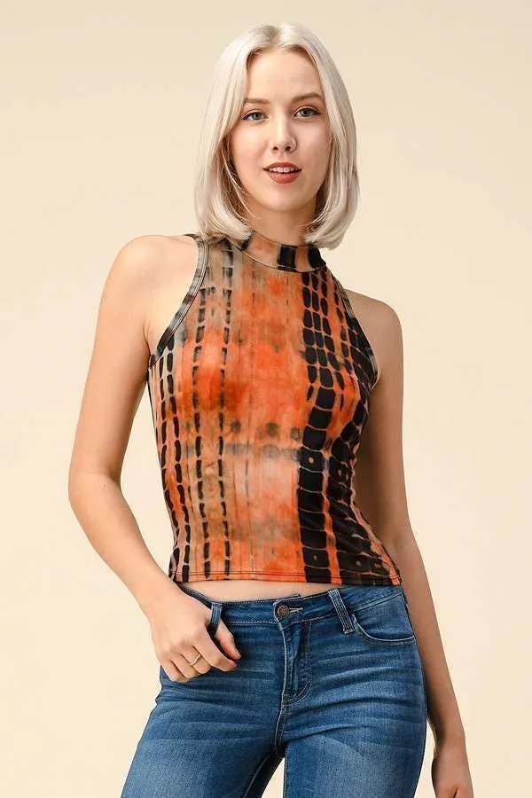 Mock neck Tie Dye Tank Top sold by Heart & Hips product image thumbnail 4