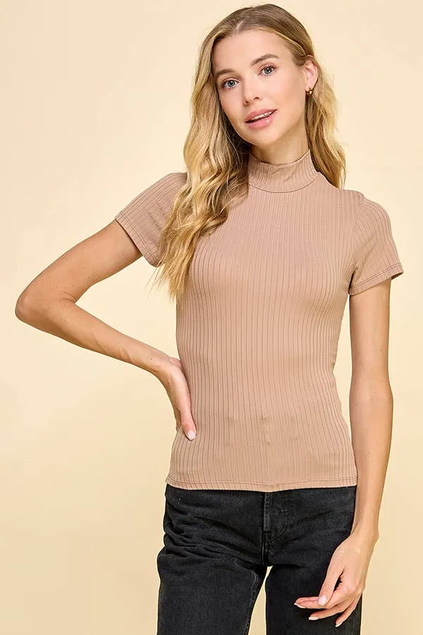 Short Sleeve Mock Neck Top sold by Heart & Hips