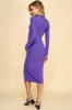 MOCK NECK FRONT SLIT LONG SLEEVE MIDI DRESS sold by Heart & Hips