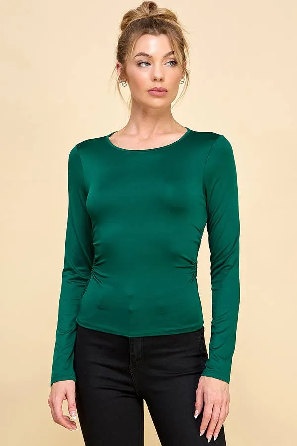 SIDE CUT-OUT O-RING DETAIL RUTCHED TOP sold by Heart & Hips product image thumbnail 4