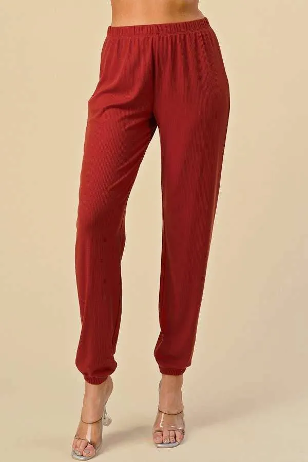 Ribbed Jogger Pants Only-Set Design W/ Rh45703l sold by Heart & Hips