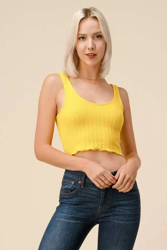 KNITTED POINETELLE CROP TANK TOP sold by Heart & Hips