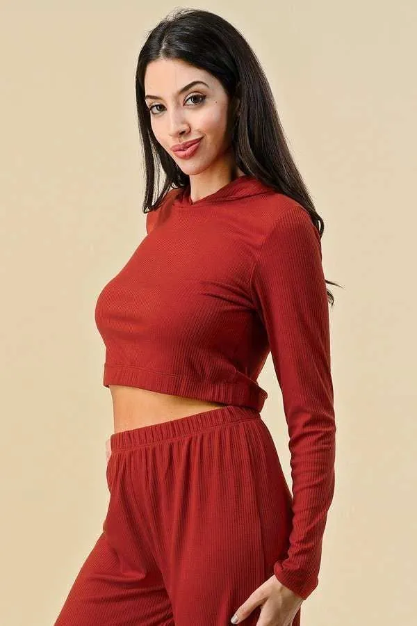 Hoodie Crop Long Sleeve Top sold by Heart & Hips product image thumbnail 2