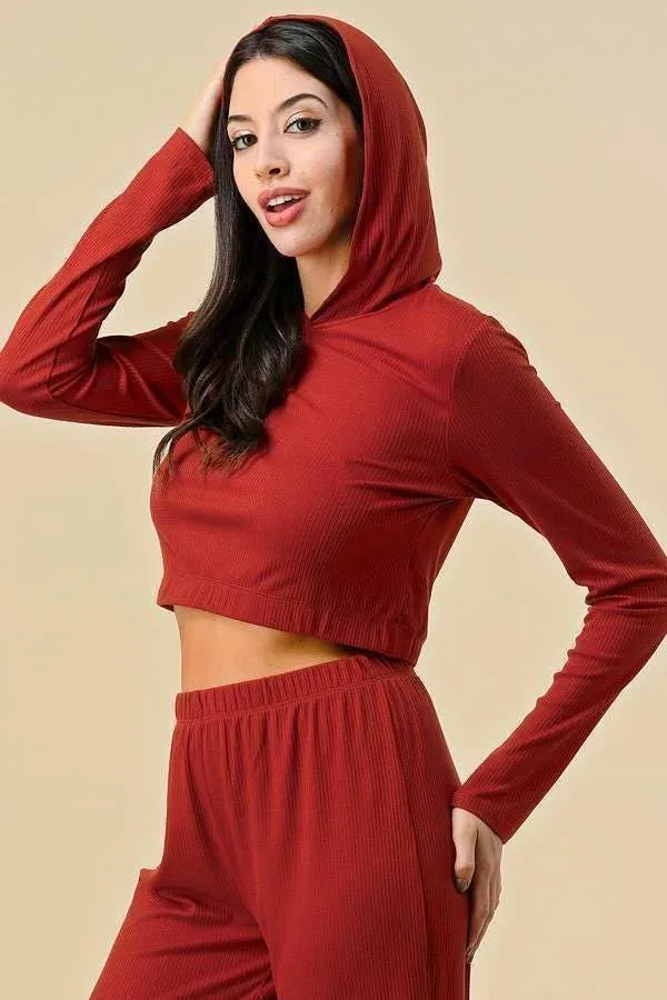 Hoodie Crop Long Sleeve Top sold by Heart & Hips product image thumbnail 3