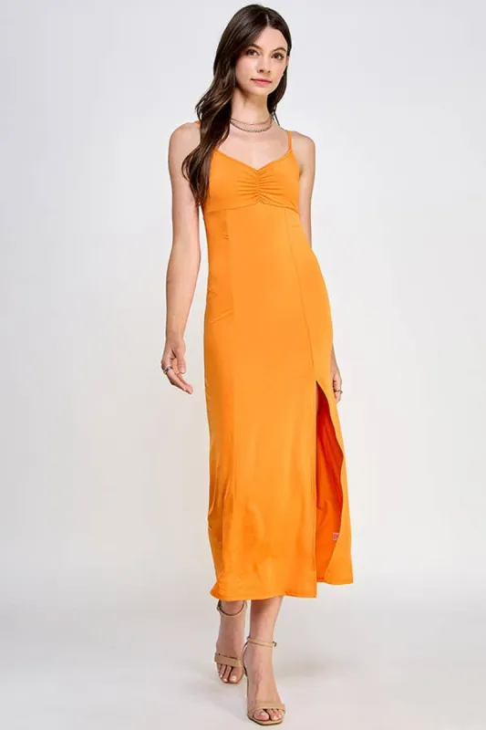 SLIM FIT FRONT MIDI DRESS WITH TIE BACK sold by Heart & Hips