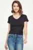 DOUBLE LAYERED FRONT V-NECK RIBBED TEE sold by Heart & Hips