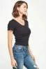 DOUBLE LAYERED FRONT V-NECK RIBBED TEE sold by Heart & Hips