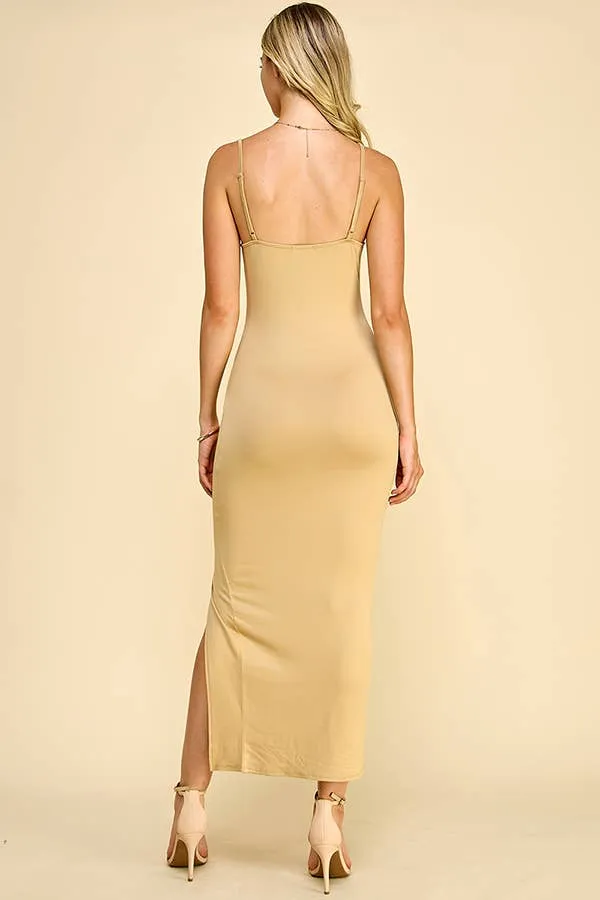 SQUARE NECK SLIT MAXI DRESS sold by Heart & Hips product image thumbnail 3