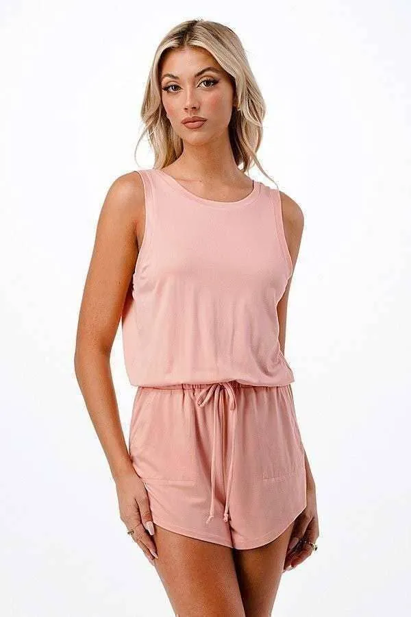 LOWCUT SURPLICE ROMPER WITH SIDE POCKETS sold by Heart & Hips product image thumbnail 4
