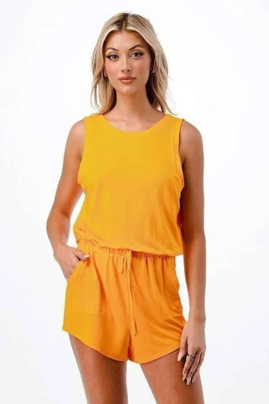 LOWCUT SURPLICE ROMPER WITH SIDE POCKETS sold by Heart & Hips
