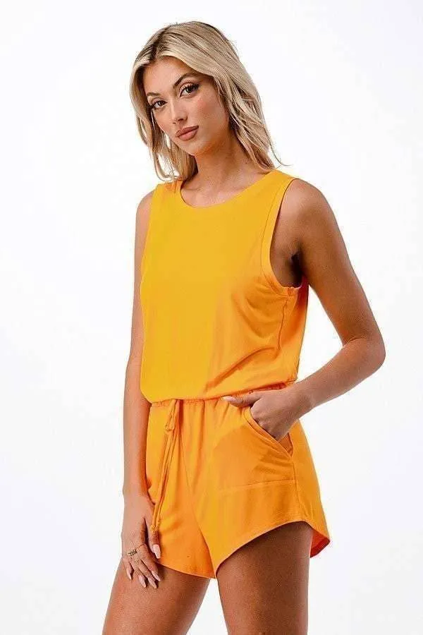 LOWCUT SURPLICE ROMPER WITH SIDE POCKETS sold by Heart & Hips product image thumbnail 2