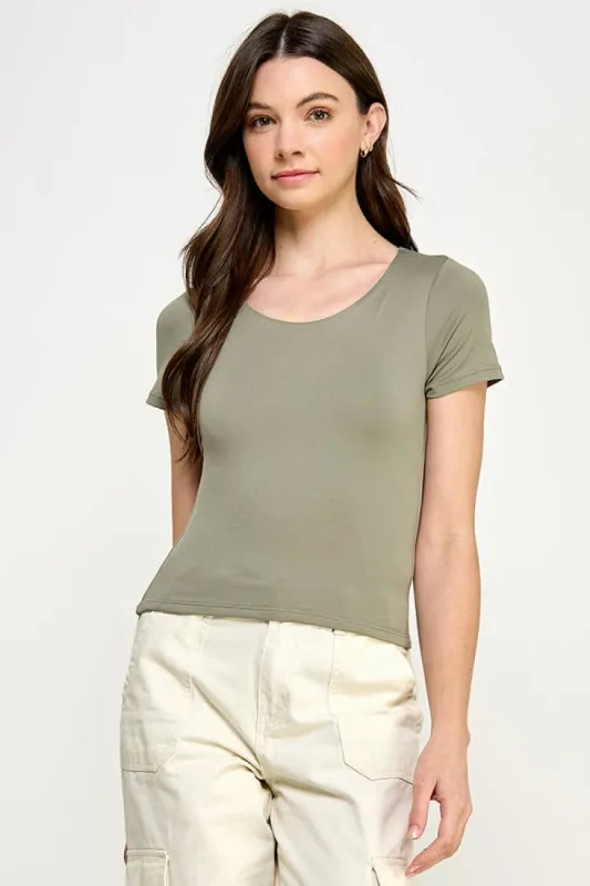 CREW NECK DOUBLE LAYERED TOP sold by Heart & Hips