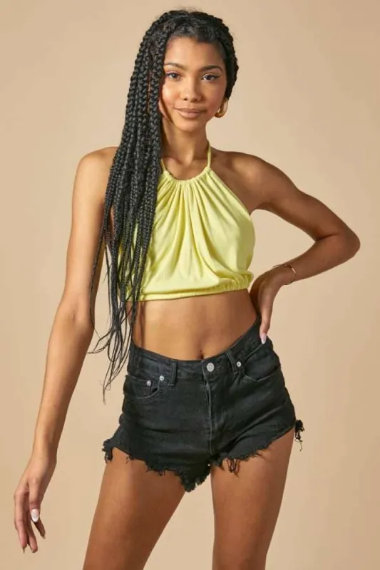 Backless Halter Crop Top sold by Heart & Hips
