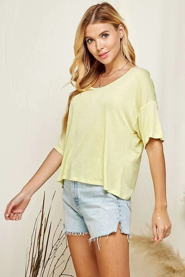 ROUND NECK DROP SHOULDER OVERSIZED TOP sold by Heart & Hips product image thumbnail 5