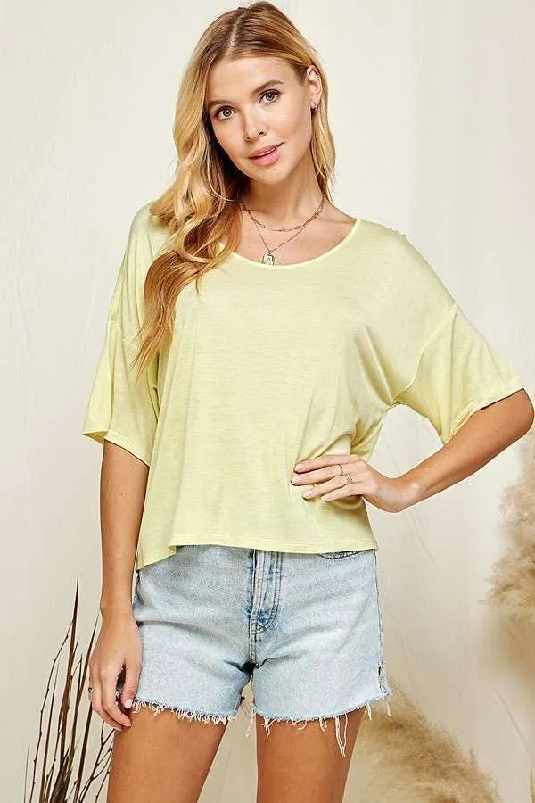 ROUND NECK DROP SHOULDER OVERSIZED TOP sold by Heart & Hips product image thumbnail 4